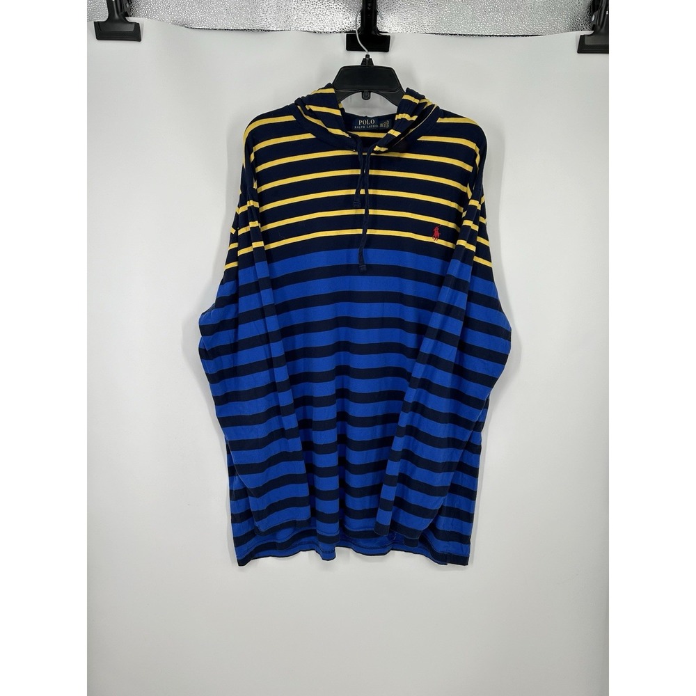 Polo Ralph Lauren Lightweight Hoodie Sweatshirt Striped Colorful 2XL Tall 2XLT